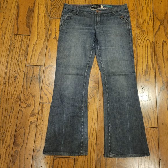 VOLCOM Junior's Jeans Dark Wash Denim Flare (Size 13) - Picture 2 of 11